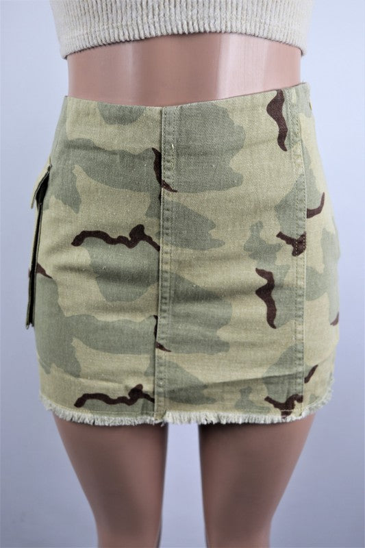 Camo Khaki cargo skirt