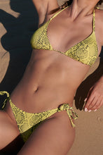 Load image into Gallery viewer, Snake Print Self Tie 2 Piece Swimsuit
